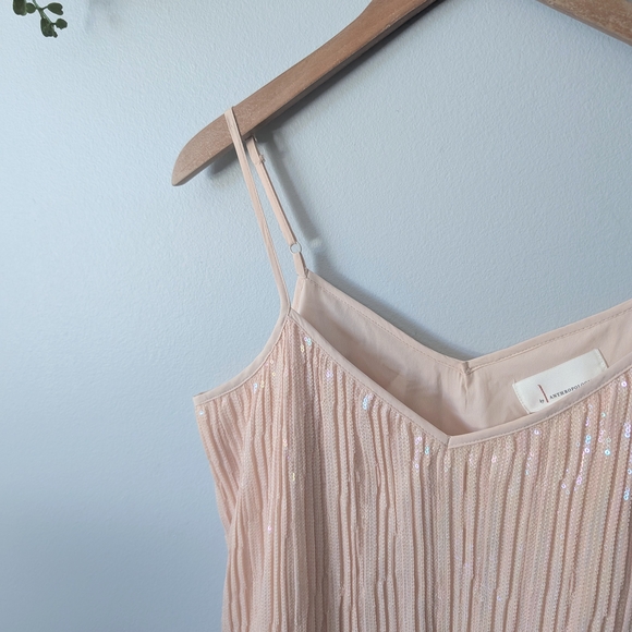 Anthropologie Pleated Ruffled Sequins Camisole Top Size 8 - Picture 2 of 9